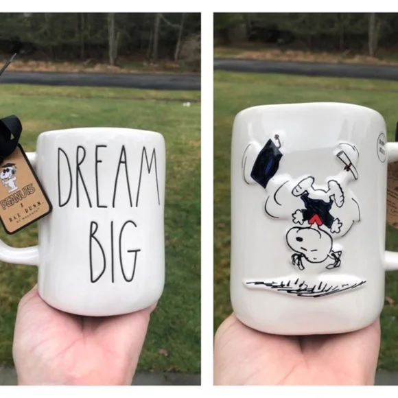 NWT Rae Dunn Peanuts Snoopy "Dream Big" Graduate Graduation Mug - Picture 1 of 6